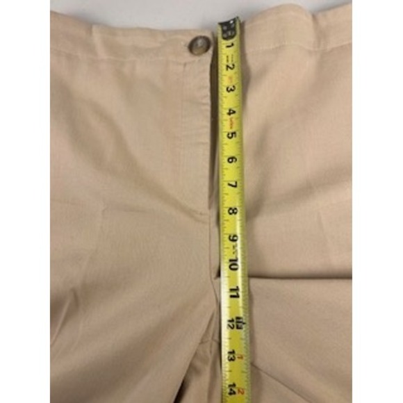 Ann Taylor Women Tan Cropped Wide Leg Pants Size 14 Cotton Blend - Picture 9 of 14
